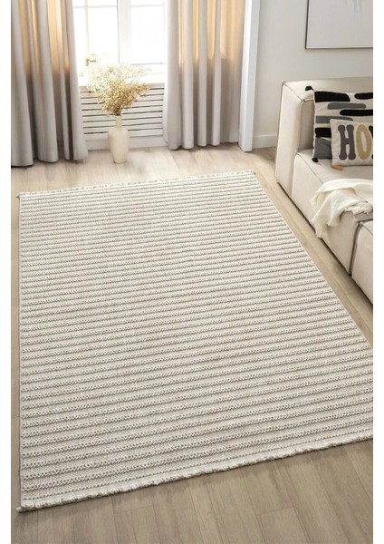 Bej Kahverengi Dokuma Halı Kilim Salon Mutfak Koridor Yolluk Dokuma Makine Halısı 0019