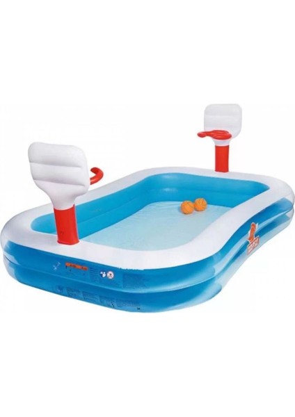 Mavi 254X168X102 cm Şişme Basketbol Potası Su Havuzu Çocuklar Için fiyatları