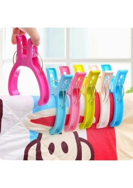 6 Adet Büyük Boy Plaj Havlusu ve Şezlong Mandalı Seti, Turuncu