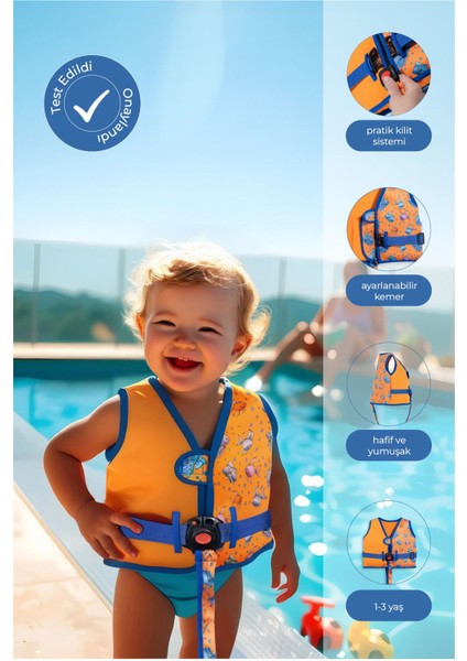 Renkli ve Rahat Çocuk Yüzme Yeleği, Yüzme Eğlencesine Uygun Konforlu Tasarım