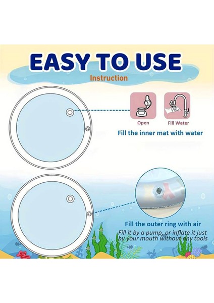 Mavi Pvc Şişme Su Oyun Matı, Bebek ve Çocuklar Için Eğlenceli ve Geliştirici indirimleri