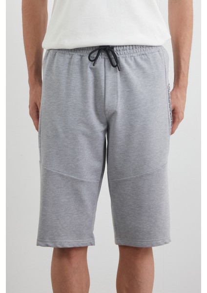 Beli Lastikli Cebi Fermuarlı Yazı Baskılı Kapri