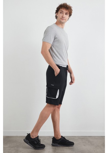 Fitilli Beli Bağlamalı Kargo Cepli Şort