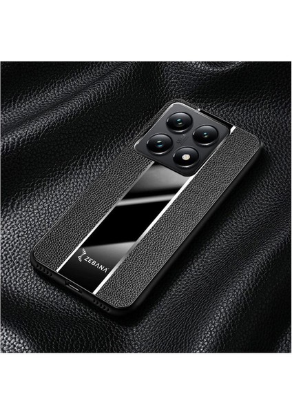 Xiaomi Mi 14T Pro Uyumlu Kılıf Zebana Premium Deri Kılıf Siyah modelleri