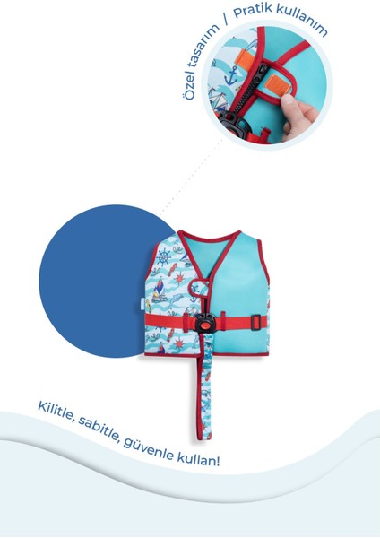 Yeşil ve Mavi Çocuk Yüzme Yeleği, Rahat ve Şık Tasarım fırsatları