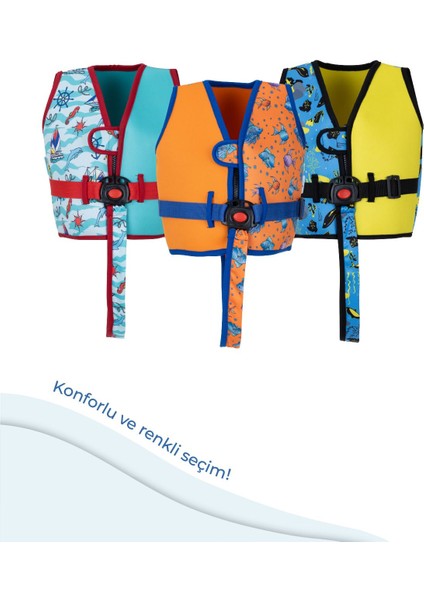 Yeşil ve Mavi Çocuk Yüzme Yeleği, Rahat ve Şık Tasarım