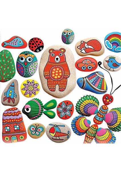 Renkli Taş Boyama Hobi Seti, Eğlenceli ve Yaratıcı Sanat Aktiviteleri