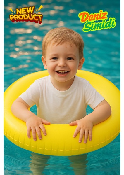 Renkli Deniz Simidi, Kız ve Erkek Çocuklar Için, 51-61 Cm, Eğlenceli Havuz Oyunu