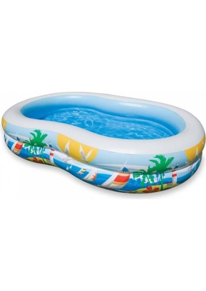 Bej Renkli Geniş ve Konforlu Havuz Seti, Yaz Keyfi Için Ideal