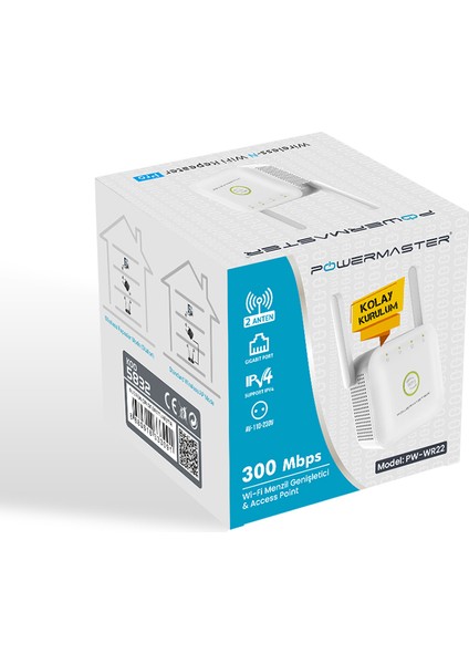 Kampanya Estevia 300 Mbps 2 Anten Wifi Repeater+Access Point (4172) Yeni!!!