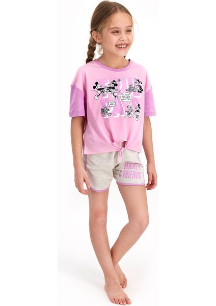 Kız Çocuk Toz Pembe Şort Takım modelleri