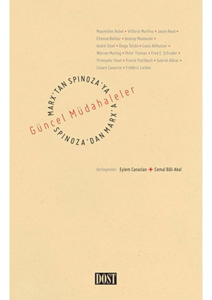 Marx’tan Spinoza’ya, Spinoza’dan Marx’a: Güncel Müdahaleler