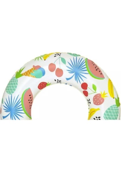 3-6 Yaş Çocuklar Için Meyve Desenli Su Simidi, 61 Cm, Renkli, Havuz Eğlencesi