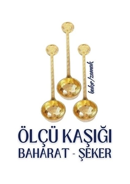 3 Lü Şeker ve Ölçü Kaşığı Vintage Design