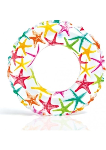 Yıldız Desenli Simit 61 Cm, 6-10 Yaş, Beyaz, Eğlenceli ve Rahat Kullanımlı Ürün