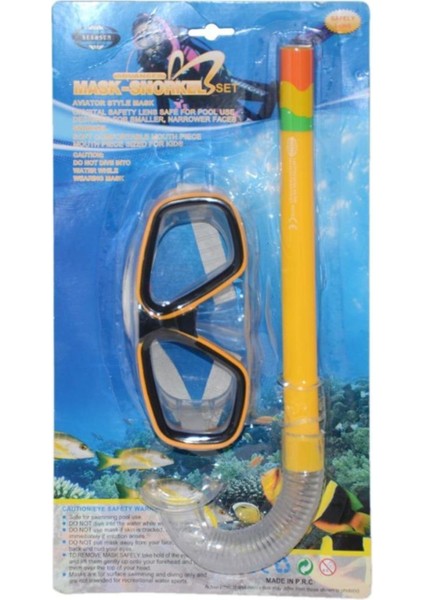 Turuncu Gözlük ve Şnorkel Seti, Deniz Macerası Için Renkli Takım modelleri
