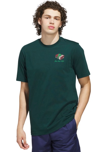 M Hldy Gftbox T Koyu Yeşil Bisiklet Yaka Normal Düz Erkek T-Shirt JN2498