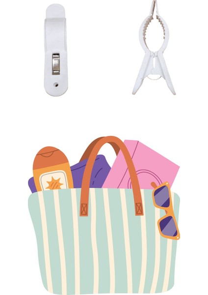 4'lü Büyük Boy Plaj Havlu Mandalı, Çok Amaçlı Sabitleyici, Havlu ve Şezlong Tutucu modelleri