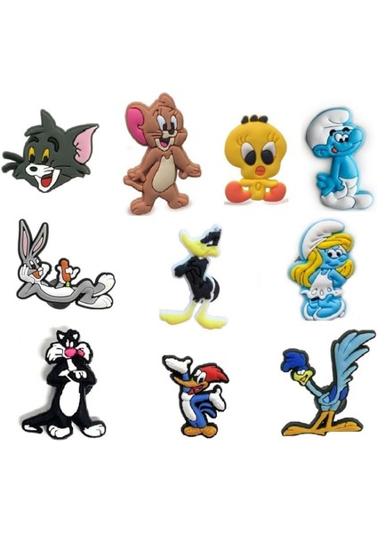 Renkli 10'lu Kros Terlik Süsleri Seti, Eğlenceli ve Şık Detaylar Içerir