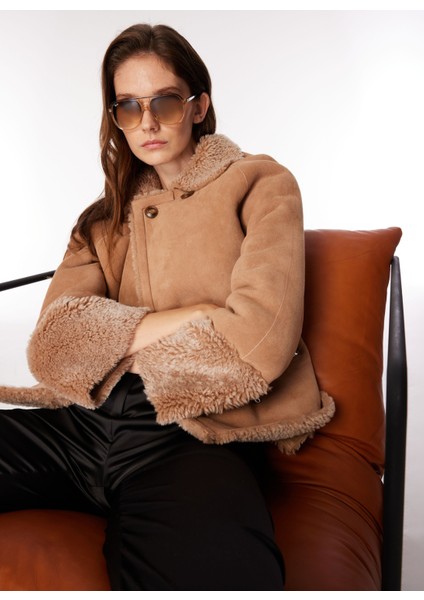 Açık Kahve Kadın Mont