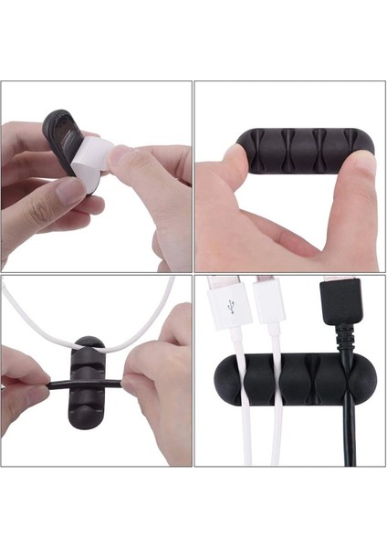 Çok Amaçlı Kablo Tutucu Akrilik Güçlü Yapışkanlı Organizer Düzenleyici 16 Parça Set Kolay Kullanımlı (5047) fiyatları