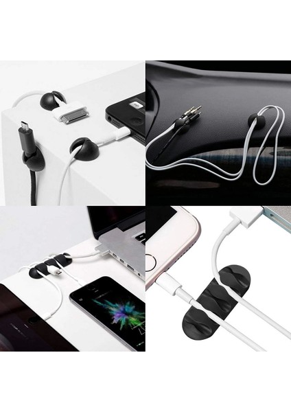 Çok Amaçlı Kablo Tutucu Akrilik Güçlü Yapışkanlı Organizer Düzenleyici 16 Parça Set Kolay Kullanımlı (5047) modelleri