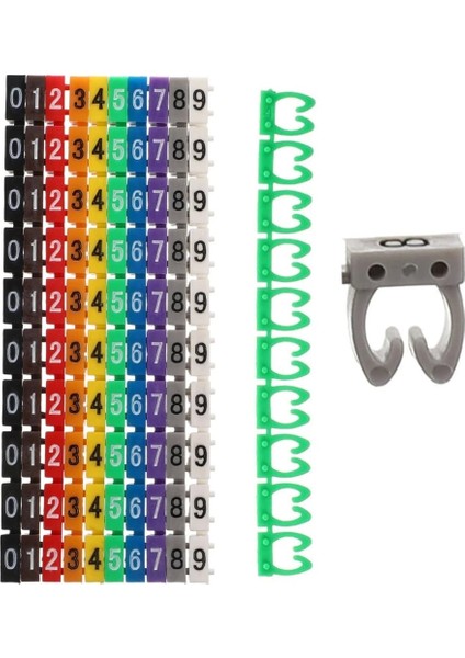 0-9 Dijital Kodlu Renkli Kablo Işaretleyici 1,5mm (5047)