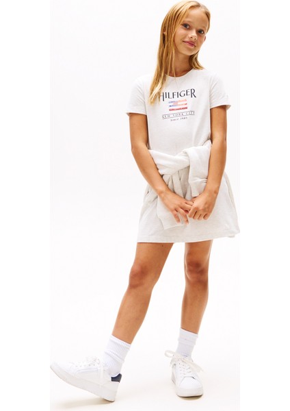 Gri Kız Çocuk Elbise