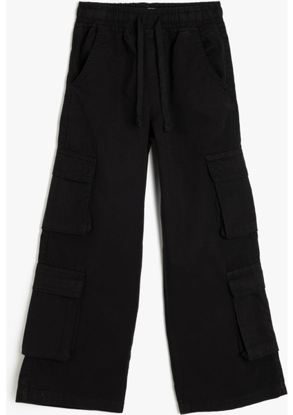 Yeni Sezon Pamuklu Kargo Cep Detaylı Denim Pantolon