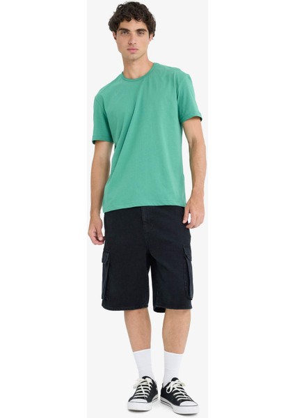 %100 Pamuk Regular Fit Bisiklet Yaka Kısa Kollu Ağır Kumaş Tişört D5481AX25SP fiyatları