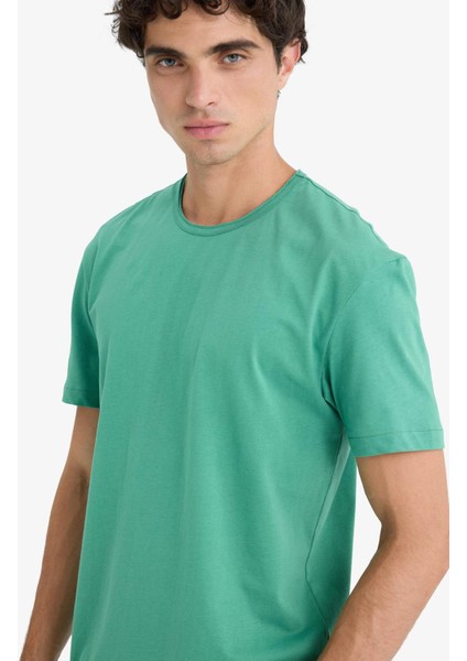 %100 Pamuk Regular Fit Bisiklet Yaka Kısa Kollu Ağır Kumaş Tişört D5481AX25SP fırsatları