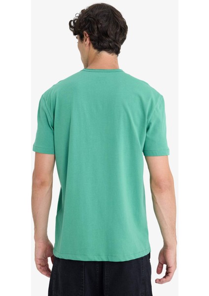 %100 Pamuk Regular Fit Bisiklet Yaka Kısa Kollu Ağır Kumaş Tişört D5481AX25SP