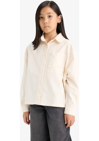 Kız Çocuk Oversize Geniş Kalıp Pamuklu Uzun Kollu Gömlek E9740A825AU modelleri