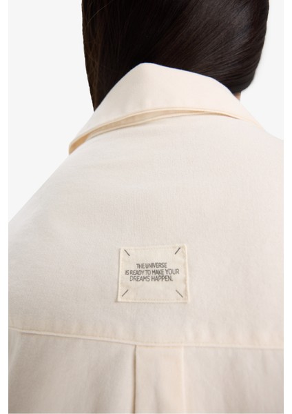 Kız Çocuk Oversize Geniş Kalıp Pamuklu Uzun Kollu Gömlek E9740A825AU