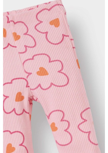 Kız Bebek 2'li Takım Çiçekli Sweatshirt İspanyol Paça Tayt F0514A525AU indirimleri