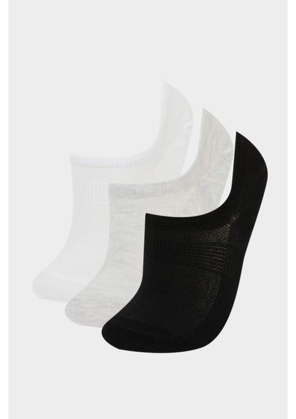 Kadın 3'lü Pamuklu Sneaker Çorap F5425AXNS