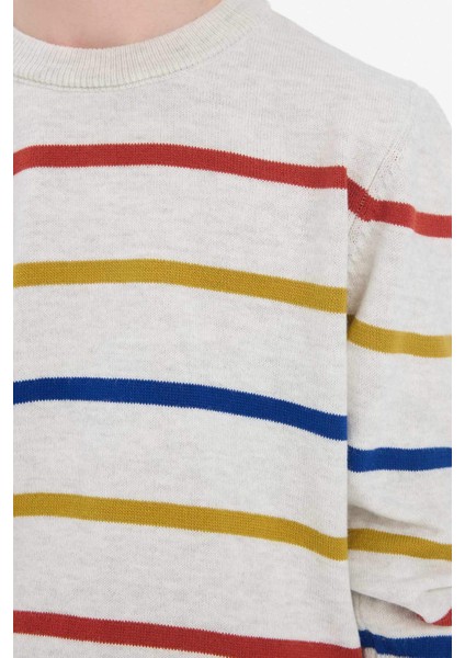 Erkek Çocuk Çizgili Bisiklet Yaka Triko Kazak F3742A825WN fırsatları