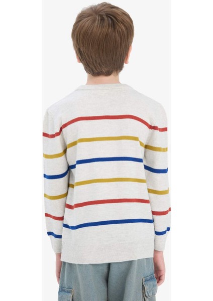 Erkek Çocuk Çizgili Bisiklet Yaka Triko Kazak F3742A825WN indirimleri