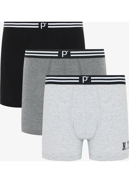 City 3lü Çok Renkli Boxer Külot