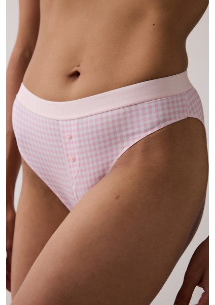 Printed Slip Pembe Külot