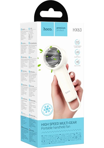 Hoco Mini El Tipi Soğutucu Fan Kablosuz Masa Üstü Mini 4000 Mah Şarjlı Vantilatör El Fanı Şarzjlı Doğal Esintili Kademeli Standlı indirimleri