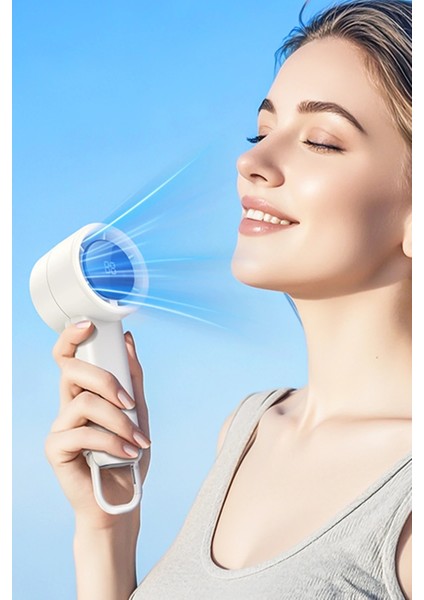 Hoco Mini El Tipi Soğutucu Fan Kablosuz Masa Üstü Mini 4000 Mah Şarjlı Vantilatör El Fanı Şarzjlı Doğal Esintili Kademeli Standlı