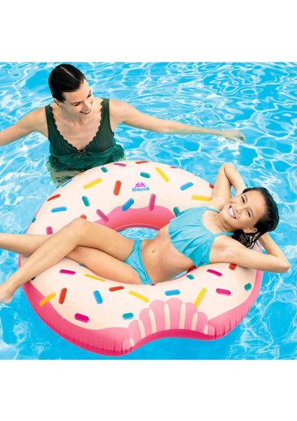 Renkli Donut ve Deniz Simidi Seti, Pompa ve Gözlük Hediye 107X99 cm fiyatları