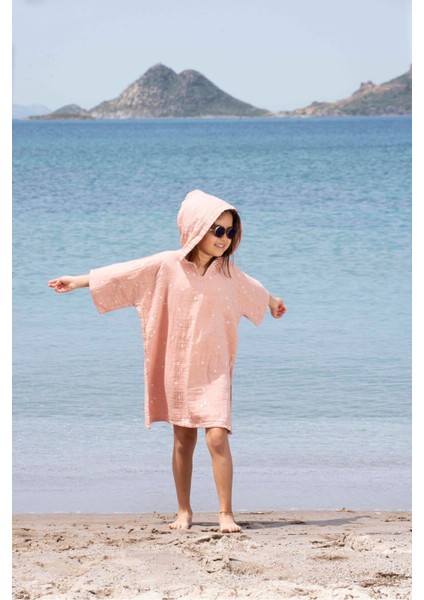 Pembe Müslin Panço Çocuk Plaj Elbisesi, Hafif ve Şık Yazlık Kıyafet fiyatları