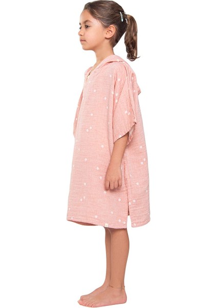 Pembe Müslin Panço Çocuk Plaj Elbisesi, Hafif ve Şık Yazlık Kıyafet indirimleri