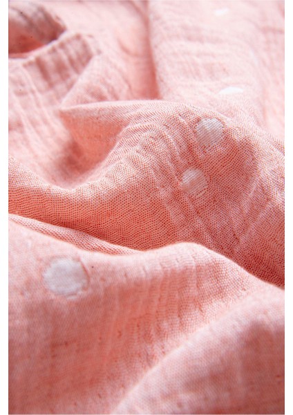 Pembe Müslin Panço Çocuk Plaj Elbisesi, Hafif ve Şık Yazlık Kıyafet