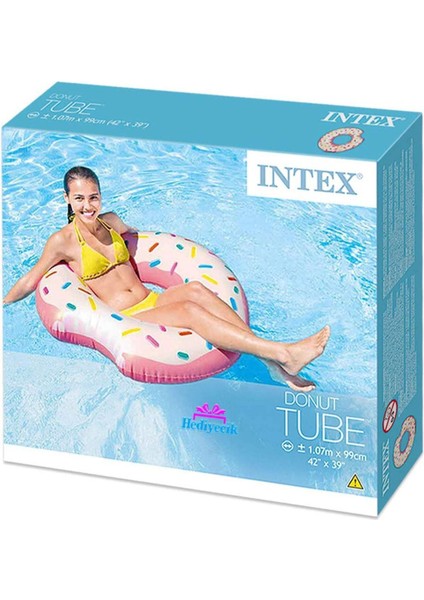 Renkli Donut ve Deniz Simidi Seti, Pompa ve Gözlük Hediye 107X99 cm fırsatları