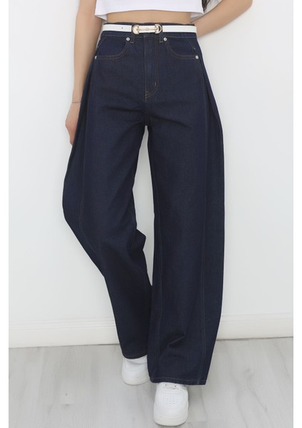Büzgü Detaylı Baggy Kot Pantolon Koyulaci fırsatları