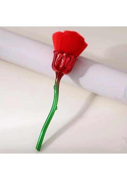 Dekoratif Tırnak Toz Fırçası Gül Kırmızı