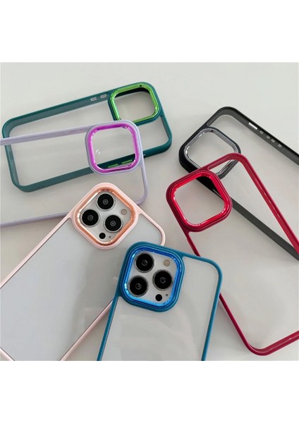 Iphone 14 Promax Için Parlak Şefaf Renkli Kenarlıklı Şık Görünümlü Telefon Kılıfı Kapak fırsatları
